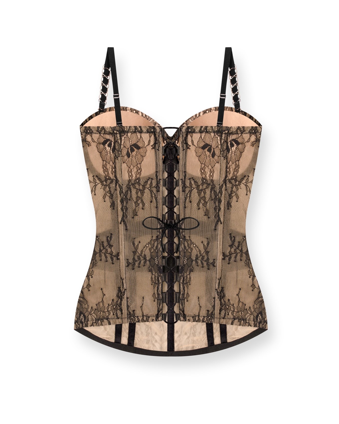 Long lace corset without edging