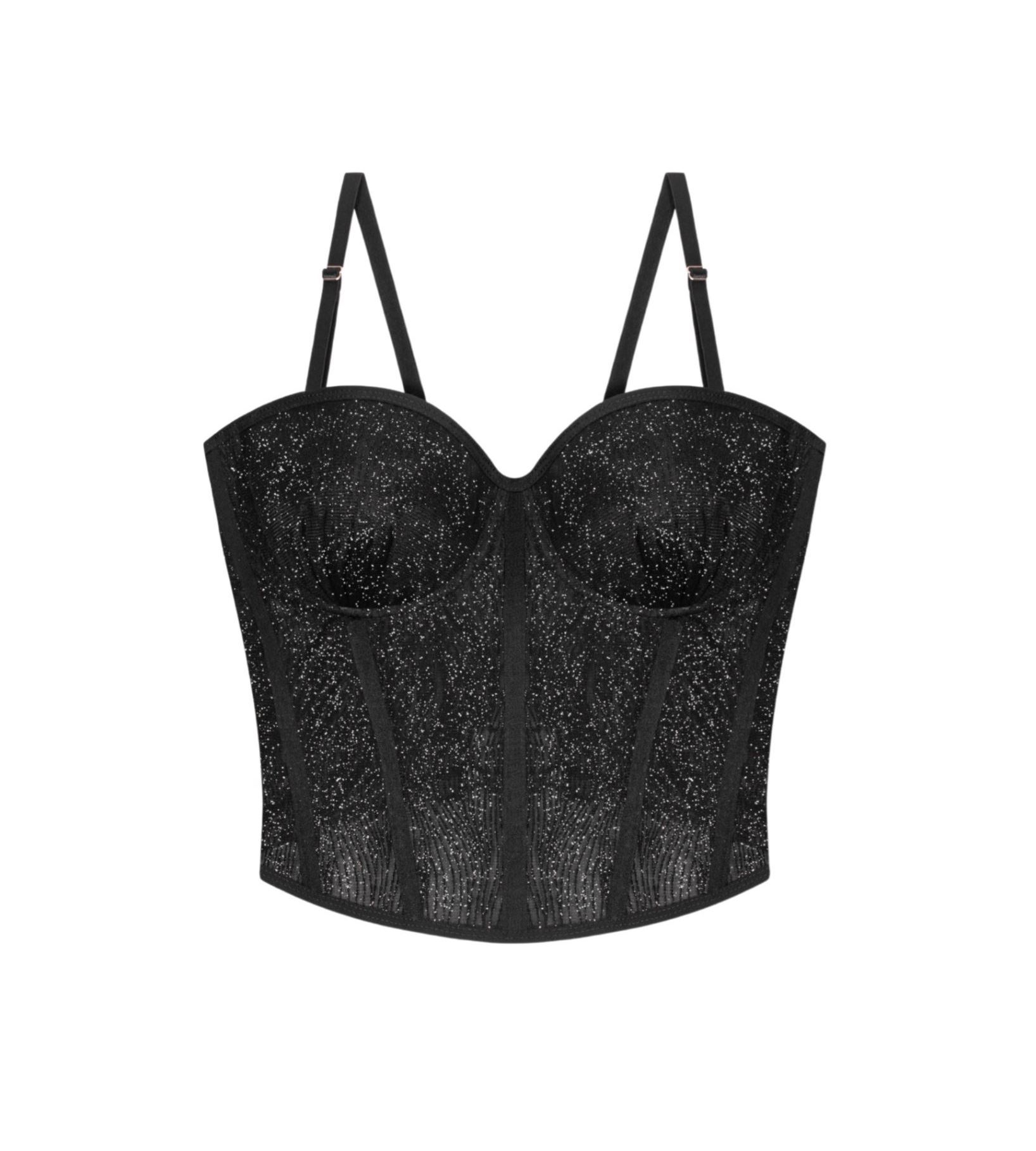 Corset with glitter of medium length