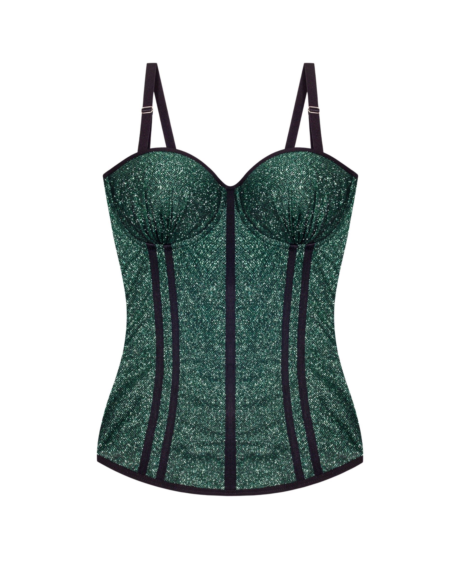 Corset with glitter is long