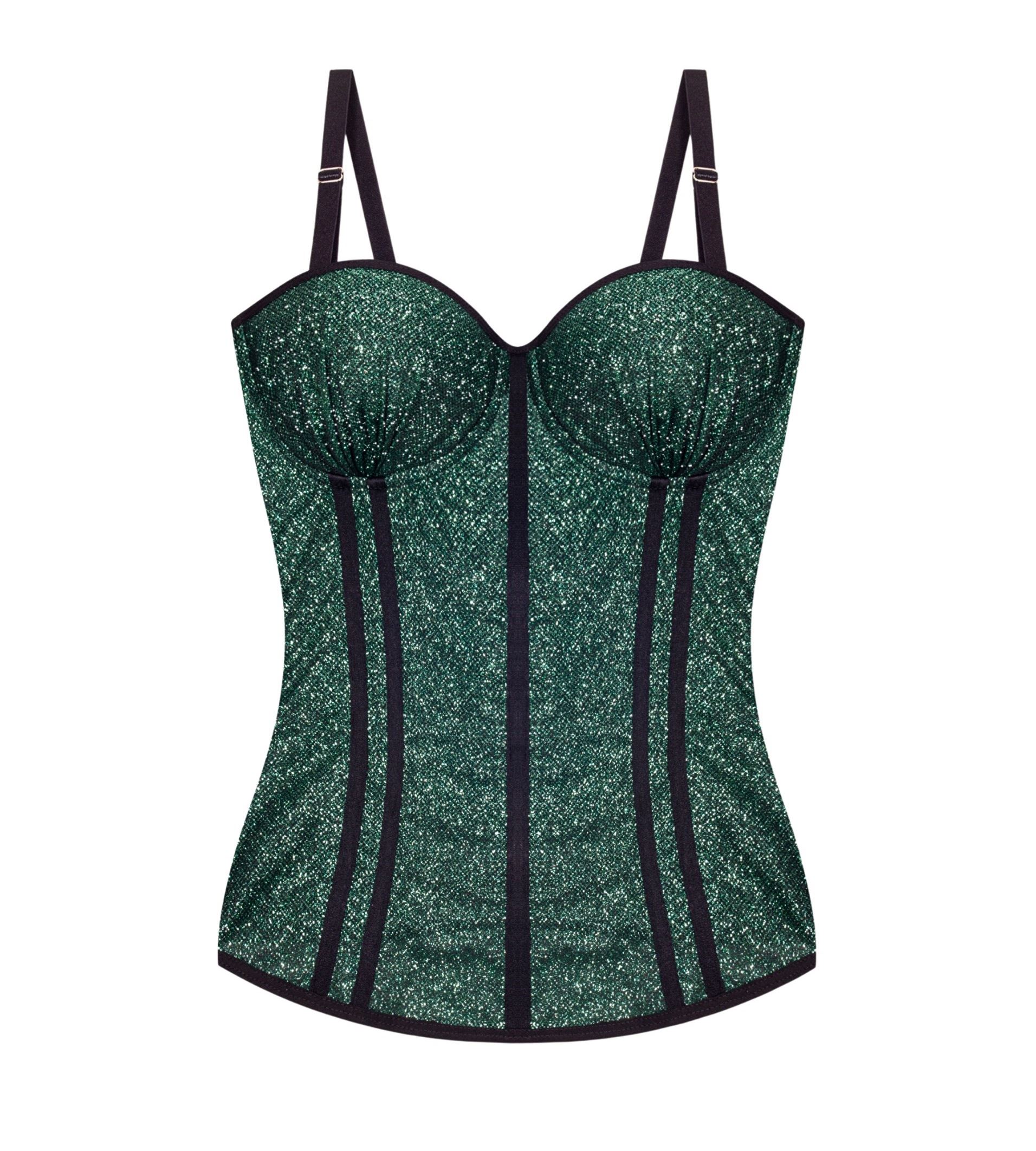 Corset with glitter is long
