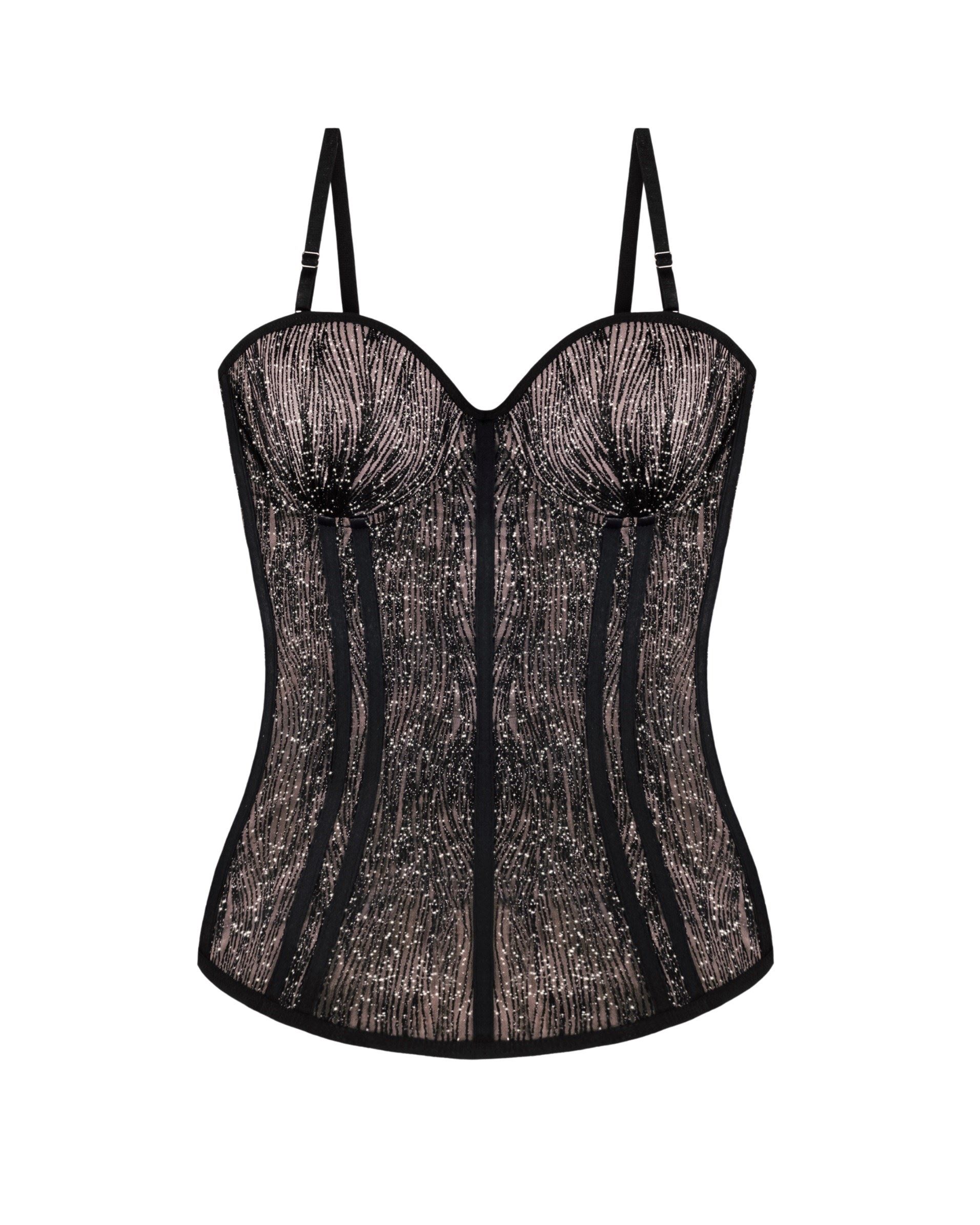 Corset with glitter is long