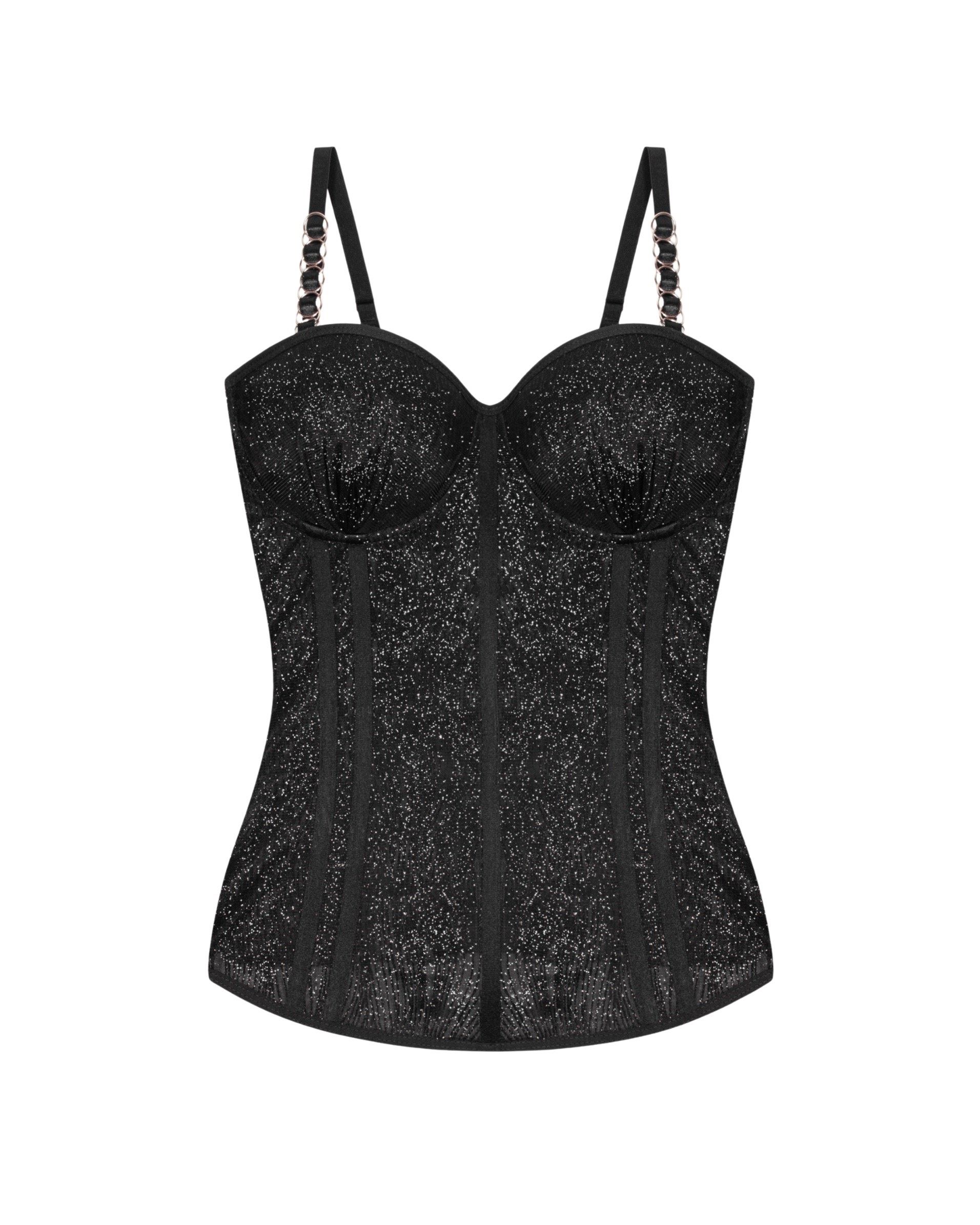 Corset with glitter is long