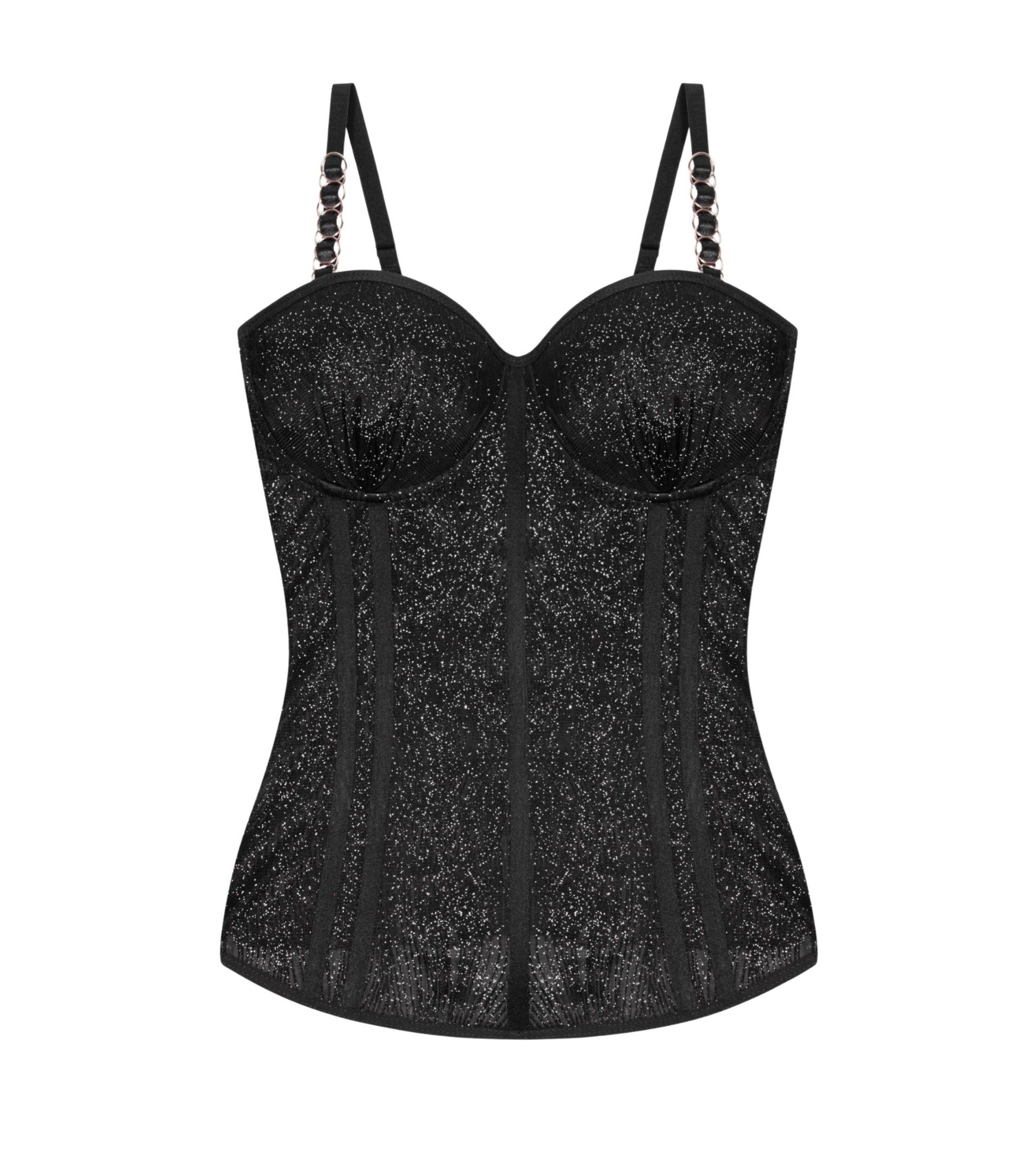 Corset with glitter is long