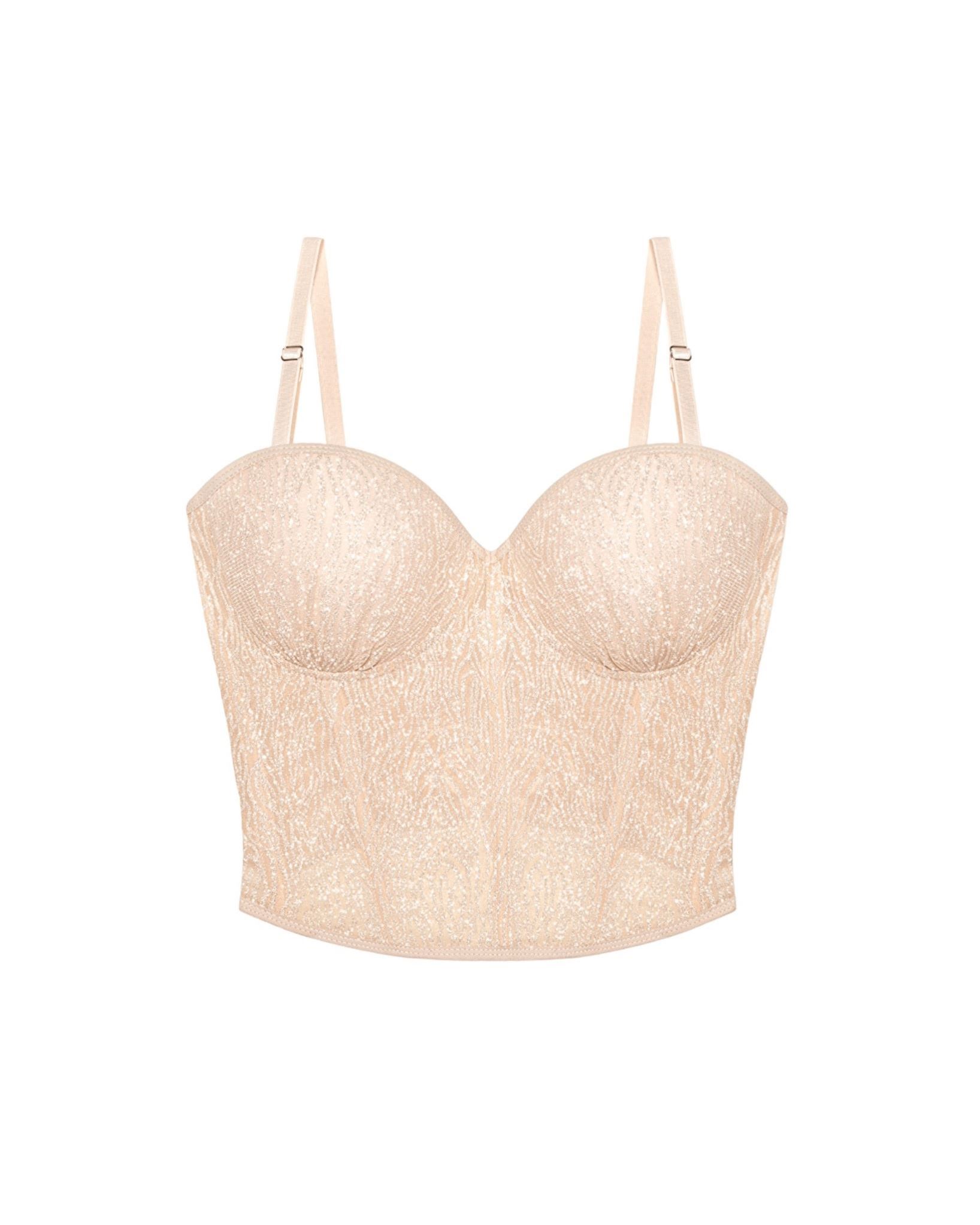 Corset with glitter of medium length