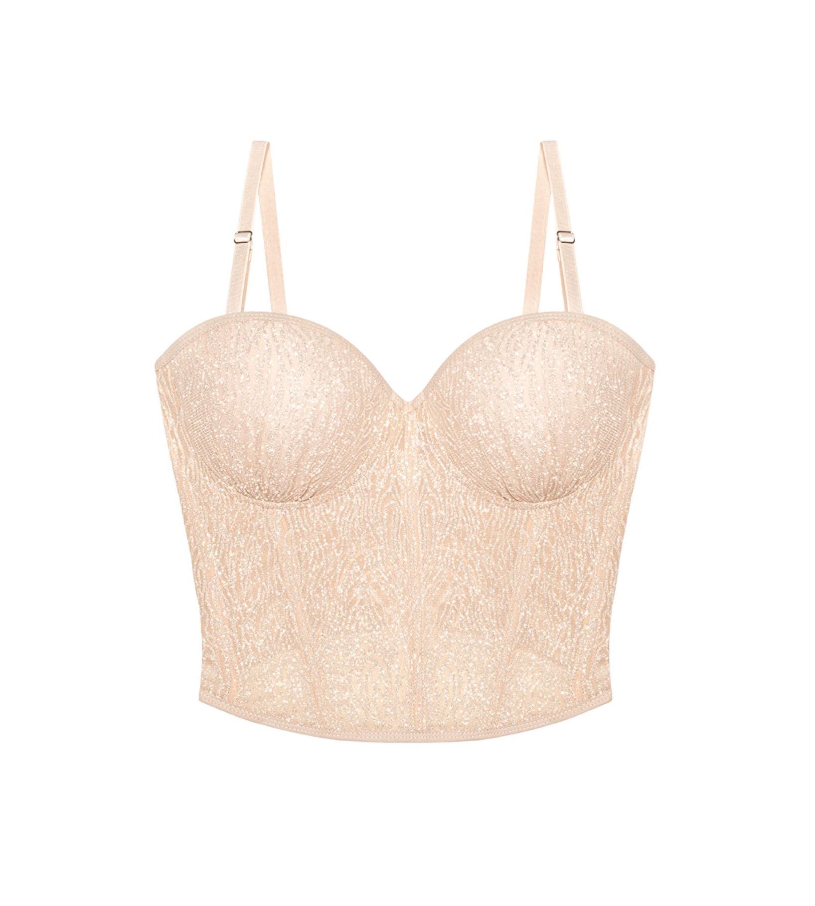 Corset with glitter of medium length