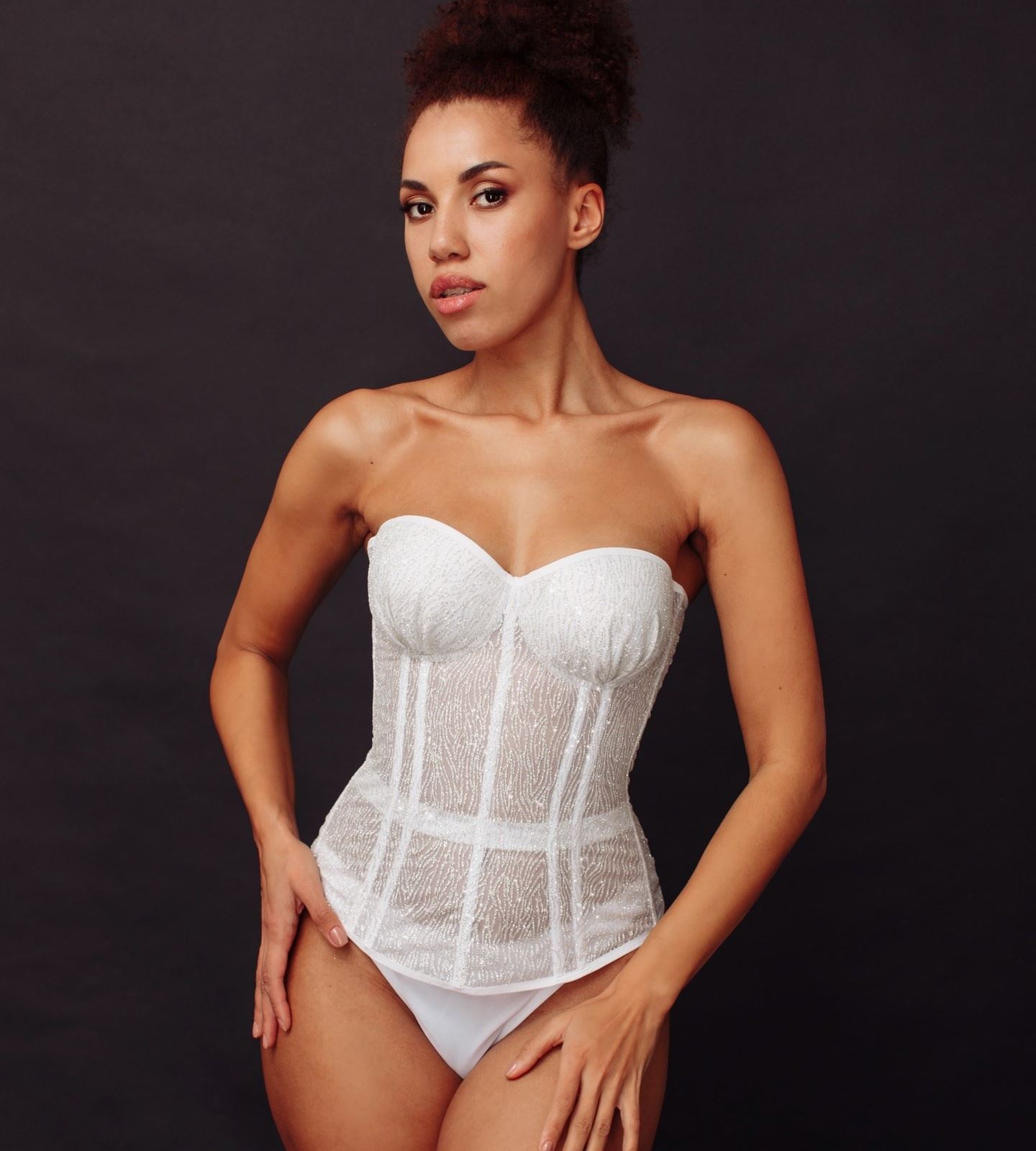 Corset with glitter is long